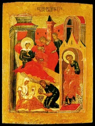 Icône de la Nativité de la Très Sainte Mère de Dieu. Milieu du XVIIe siècle. Église de la Décapitation de Saint Jean-Baptiste. Rostov Veliki